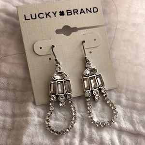 LUCKY BRAND SPARKLE STATEMENT CRYSTAL DROP EARRINGS NWT!